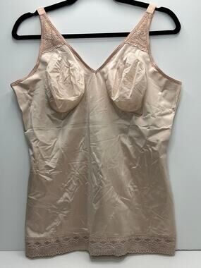 Ruby Ribbon Pin-Up Cami Lace Inserts Shapewear Style 3055 Pale Women's 48 NIB